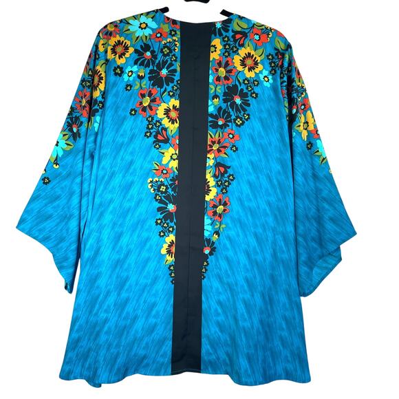 VINTAGE Bob Mackie Kimono Robe Size 1x Duster Glam Floral Artsy Flowy Ecclectic - Picture 5 of 11